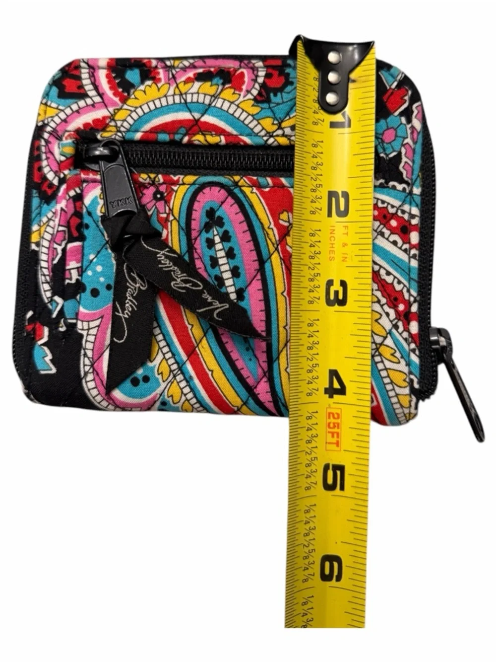 Vera Bradley Black Multicolor Paisley Zip Wallet - Picture 3 of 4